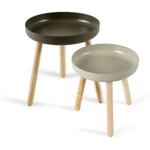 Изображение товара Набор журнальных столиков Solo ОГОГО Обстановочка (Металл/Бежевый) 922455 (круглая столешница, 3 ножки)