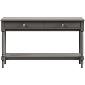 Изображение товара Стол консольный с ящиком и полкой Blues ОГОГО Обстановочка (ЛДСП, МДФ/Светло-серый) 924603 (прямоугольная столешница, 4 ножки)