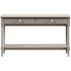 Изображение товара Стол консольный с ящиком и полкой Blues ОГОГО Обстановочка (ЛДСП, МДФ/Серый) 924606 (прямоугольная столешница, 4 ножки)