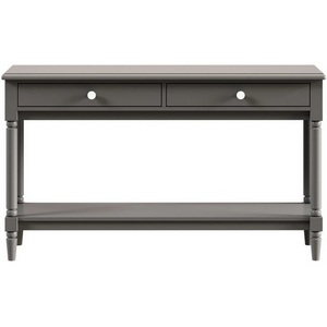 Изображение товара Стол консольный с ящиком и полкой Blues ОГОГО Обстановочка (ЛДСП, МДФ/Светло-серый) 924608 (прямоугольная столешница, 4 ножки)