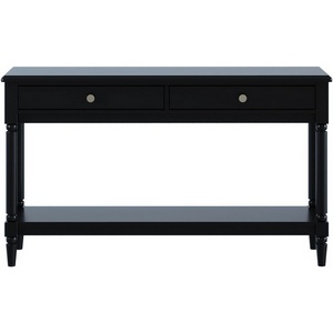 Изображение товара Стол консольный с ящиком и полкой Blues ОГОГО Обстановочка (МДФ, ЛДСП/Черный) 924616 (прямоугольная столешница, 4 ножки)