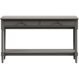 Изображение товара Стол консольный с ящиком и полкой Blues ОГОГО Обстановочка (ЛДСП, МДФ/Светло-серый) 924620 (прямоугольная столешница, 4 ножки)