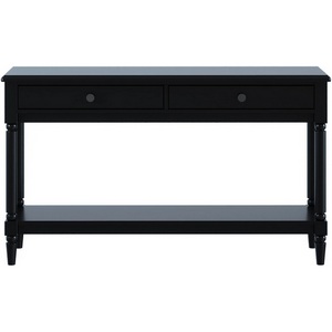 Изображение товара Стол консольный с ящиком и полкой Blues ОГОГО Обстановочка (ЛДСП, МДФ/Черный) 924622 (прямоугольная столешница, 4 ножки)