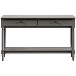 Изображение товара Стол консольный с ящиком и полкой Blues ОГОГО Обстановочка (МДФ, ЛДСП/Светло-серый) 924624 (прямоугольная столешница, 4 ножки)