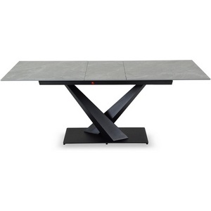 Изображение товара Раздвижной обеденный стол с центральной вставкой Montel ОГОГО Обстановочка (Керамика/Серый, Черный) 926792 (прямоугольная столешница)