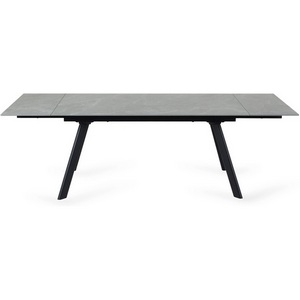 Изображение товара Раскладной обеденный стол с боковыми вставками Bronte ОГОГО Обстановочка (Керамика/Серый, Черный) 926793 (прямоугольная столешница, 4 ножки)