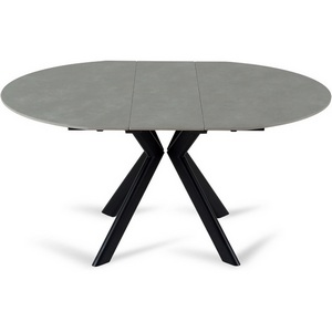 Изображение товара Раздвижной обеденный стол с центральной вставкой Boddy ОГОГО Обстановочка (Керамика/Черный, Темно-серый) 926796 (круглая столешница, 4 ножки)