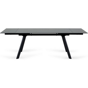 Изображение товара Раскладной обеденный стол с боковыми вставками Bronte ОГОГО Обстановочка (Керамика/Черный) 926803 (прямоугольная столешница, 4 ножки)