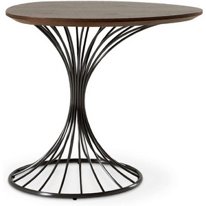 Изображение товара Журнальный стол Marty ОГОГО Обстановочка (Шпон, МДФ/Черный, Орех) 930830 (овальная столешница, О-образная опора)