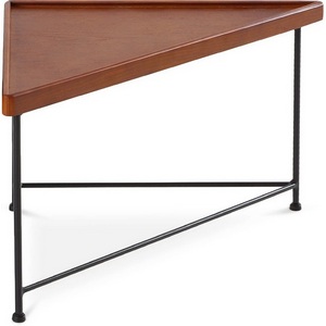 Изображение товара Журнальный стол угловой When ОГОГО Обстановочка (Массив дерева/Коричневый, Черный) 930834 (треугольная столешница)