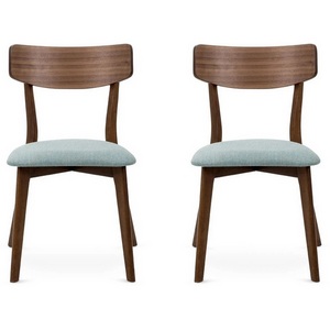 Изображение товара Комплект стульев Oxville 2 шт. ОГОГО Обстановочка! 966300 (Массив,Дерево,Рогожка/Голубой)
