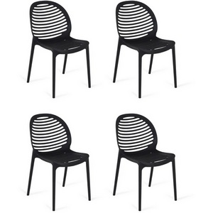 Изображение товара Комплект стульев Spike 4 шт. ОГОГО Обстановочка! 966363 (Пластик/Черный)