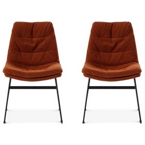 Изображение товара Комплект стульев Vitra 2 шт. ОГОГО Обстановочка! 967525 (Вельвет/Черный,Терракотовый)