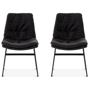 Изображение товара Комплект стульев Vitra 2 шт. ОГОГО Обстановочка! 967526 (Вельвет/Серый,Черный)