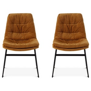 Изображение товара Комплект стульев Vitra 2 шт. ОГОГО Обстановочка! 967527 (Вельвет/Бежевый,Черный)