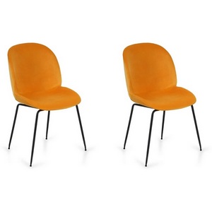 Изображение товара Комплект стульев Beetle 2 шт. ОГОГО Обстановочка! 967750 (Металл,Велюр/Желтый)