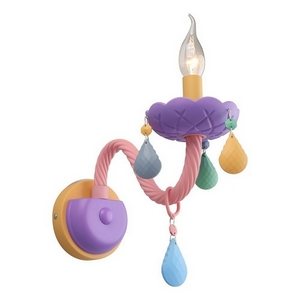 Изображение товара Бра с цветным плафоном для детской Omnilux Cavaglia OML-65801-01 в виде свечи с подвесками