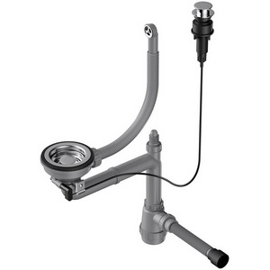 Изображение товара Арматура Omoikiri для одночашевых моек с круглым переливом и клапаном-автомат WK-1-R-IN-A