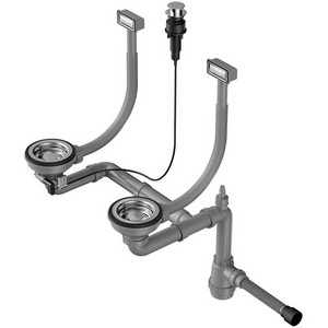 Изображение товара Арматура Omoikiri для двухчашевых моек с клапаном-автомат WK-2-IN-A