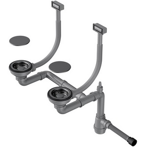 Изображение товара Арматура Omoikiri для двухчашевых моек с декоративными накладками WK-2C-GM