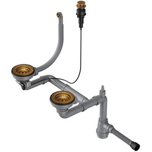 Изображение товара Арматура Omoikiri для полуторачашевых моек с круглым переливом и клапаном автомат WK-1,5CL-R-AB022-A