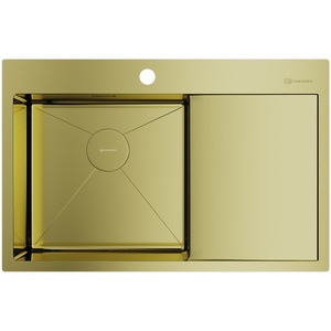 Изображение товара Мойка Omoikiri Akisame 78-LG-L нерж.сталь/светлое золото
