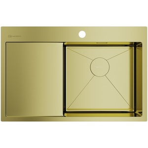 Изображение товара Мойка Omoikiri Akisame 78-LG-R нерж.сталь/светлое золото