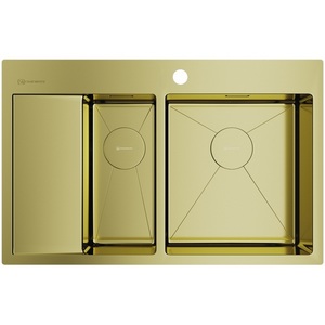 Изображение товара Мойка Omoikiri Akisame 78-2-LG-R нерж.сталь/светлое золото