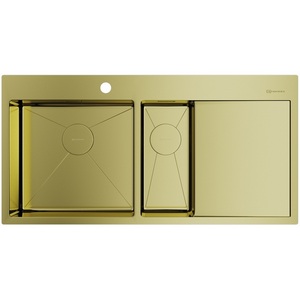 Изображение товара Мойка Omoikiri Akisame 100-2-LG-L нерж.сталь/светлое золото