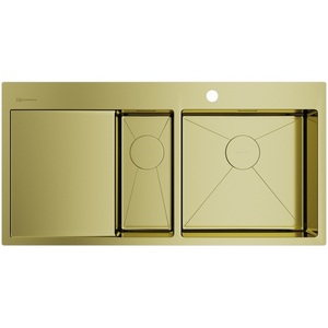 Изображение товара Мойка Omoikiri Akisame 100-2-LG-R нерж.сталь/светлое золото