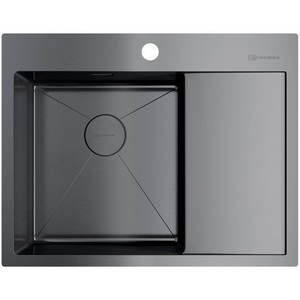 Изображение товара Мойка Omoikiri Akisame 65-GM-L нерж.сталь/вороненая сталь