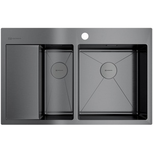 Изображение товара Мойка Omoikiri Akisame 78-2-GM-R нерж.сталь/вороненая сталь