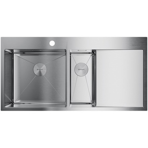 Изображение товара Мойка Omoikiri Akisame 100-2-IN-L нерж.сталь/нержавеющая сталь