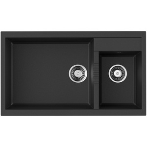 Изображение товара Мойка Omoikiri Tedori 86-2-LB-BL Tetogranit/черный