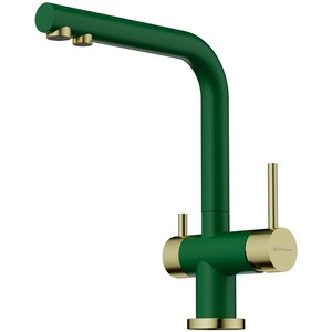 Изображение товара Смеситель Omoikiri Nagano-RG-LG латунь/Royal green/светлое золото