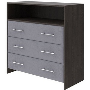 Изображение товара PROxSON Комод Varna (ЛДСП Кантербери+ткань Дуб Кантербери/Teddy Мокрый асфальт) 90x40