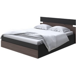Изображение товара Без бренда Кровать Milton с подъемным механизмом (ЛДСП Черный/Ясень Шимо Темный) 180x190