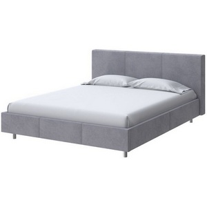 Изображение товара PROxSON Кровать без подъёмного механизма длиной 200 см Novo (Ткань: Велюр Teddy Мокрый асфальт) 160x200