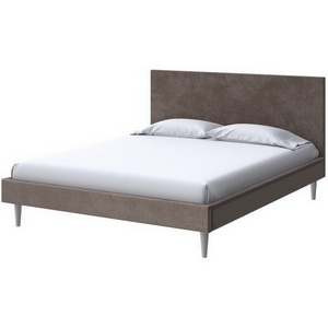Изображение товара PROxSON Кровать односпальная металлическим односпальная с велюровой обивкой Claro (Ткань: Велюр Casa Кофейный) 90x200