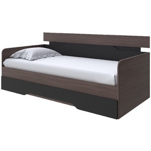 Изображение товара Кровать 90х200 см Milton (ЛДСП Ясень Шимо Темный/Черный)