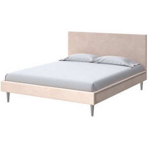 Изображение товара PROxSON Кровать односпальная металлическим односпальная с велюровой обивкой Claro (Ткань: Велюр Teddy Тауп) 90x200