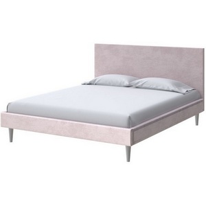 Изображение товара PROxSON Кровать односпальная металлическим односпальная с велюровой обивкой Claro (Ткань: Велюр Teddy Лунный) 90x200