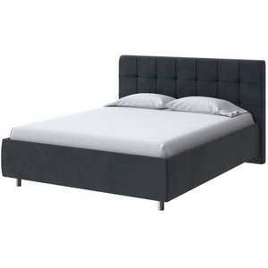 Изображение товара PROxSON Кровать без подъёмного механизма черная Nety без основания (Ткань: Велюр Teddy Древесный уголь) 90x200