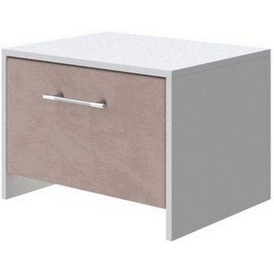 Изображение товара PROxSON Тумба Varna (ЛДСП Белая+ткань Белый/Teddy Шоколадный бисквит) 51x40