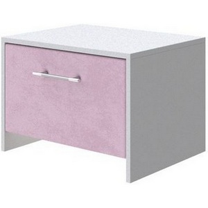 Изображение товара PROxSON Тумба Varna (ЛДСП Белая+ткань Белый/Teddy Розовый фламинго) 51x40