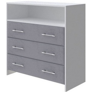 Изображение товара PROxSON Комод Varna (ЛДСП Белая+ткань Белый/Teddy Мокрый асфальт) 90x40