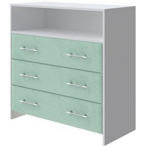 Изображение товара PROxSON Комод Varna (ЛДСП Белая+ткань Белый/Teddy Мятный) 90x40