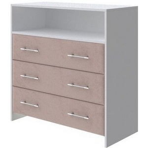 Изображение товара PROxSON Комод Varna (ЛДСП Белая+ткань Белый/Teddy Шоколадный бисквит) 90x40