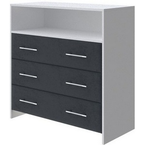 Изображение товара PROxSON Комод Varna (ЛДСП Белая+ткань Белый/Teddy Древесный уголь) 90x40