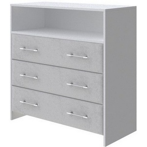 Изображение товара PROxSON Комод Varna (ЛДСП Белая+ткань Белый/Teddy Стальной) 90x40